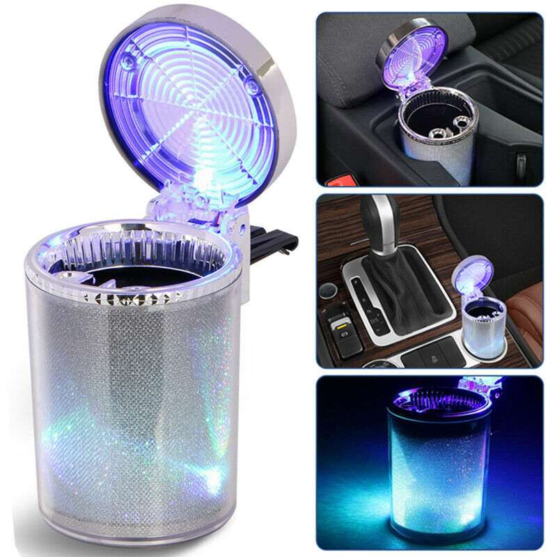 LED Illuminated Car Ashtray حاوية سجائر LED مضيئة للسيارة